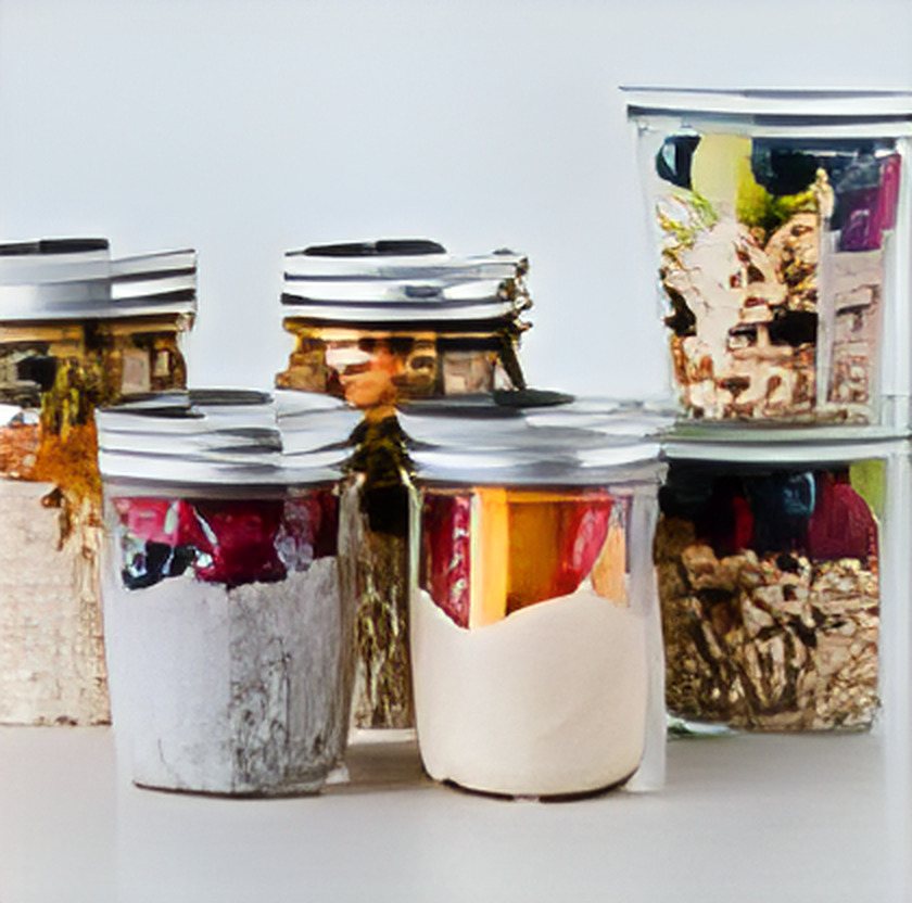 Tarros de desayuno para llevar con yogur, granola y fruta